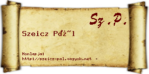 Szeicz Pál névjegykártya